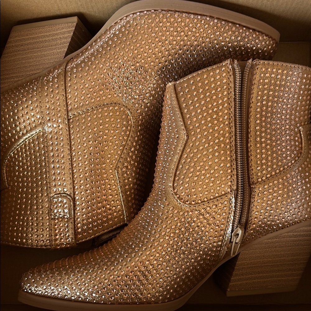 Studded Tan Ankle Boots NWT in Box